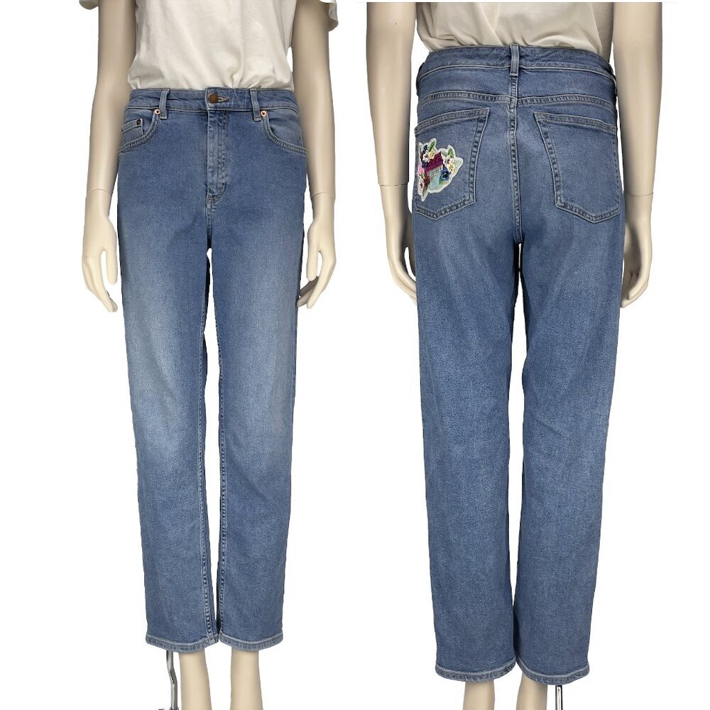 & Other‎ Stories Jeans Embroided Sequins Cropped Paris Atelier s 29